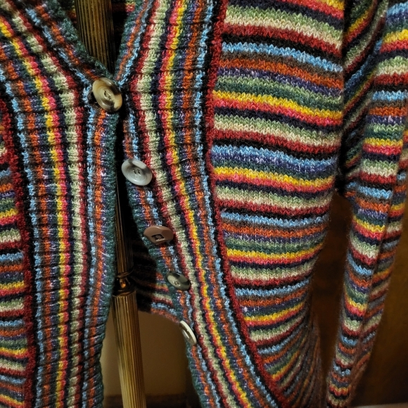 Design Options Philip & Jane Gordon Multicolored Silk Wool Cardigan Size XL - Picture 4 of 6